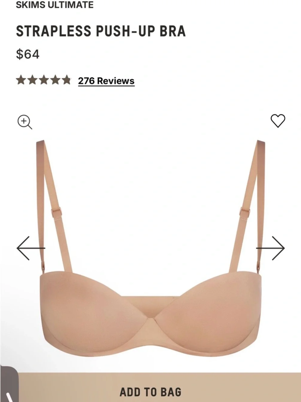 SKIMS ultimate Strapless Push-Up clay 32c nwt - Picture 5 of 6